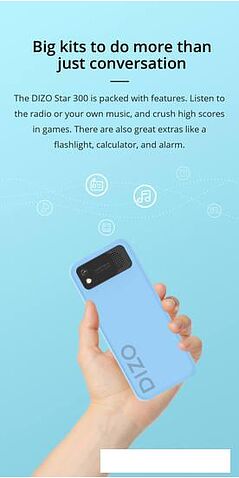 Кнопочный телефон Dizo Star 300 (черный)