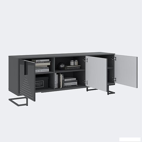 Тумба Involux Неаполь 212T100 (графит/черный глянец/черный)