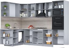 Готовая кухня Интерлиния Мила Лайт 1.68x2.8 левая (белый платинум/бетон портленд/белый гранит) Готовая кухня Интерлиния Мила Лайт 1.68x2.8 левая (белый платинум/бетон портленд/белый гранит)