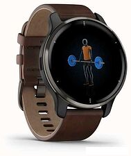 Умные часы Garmin Venu 2 Plus (черный/коричневый)