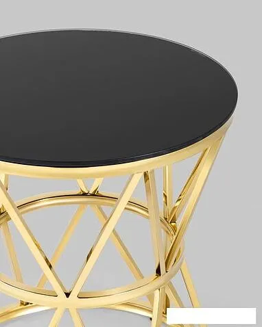 Журнальный столик Stool Group Вива 50x50 EET-080-TG (стекло черное/сталь золото)