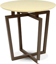 Журнальный столик Мебелик Рилле 440 (темный кофе/бежевый круглый)