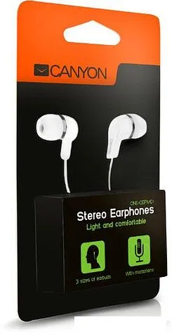 Наушники с микрофоном Canyon CNE-CEPM01W