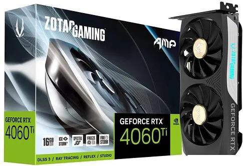 Видеокарта ZOTAC GeForce RTX 4060 Ti 16GB AMP ZT-D40620F-10M