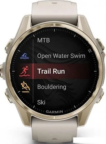 Умные часы Garmin Fenix 8 Sapphire 43мм (золотистый, дымчато-серый ремешок)