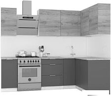 Готовая кухня Интермебель Микс Топ-22 2x1.42м правая (дуб каньон-вудлайн кремовый-венато) Готовая кухня Интермебель Микс Топ-22 2x1.42м правая (дуб каньон-вудлайн кремовый-венато)