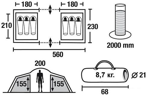 Кемпинговая палатка Green Glade Konda 6