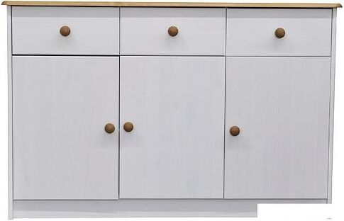 Комод Диприз Ром 3 двери 3 ящика Д 10026.1 (белый воск/антик)