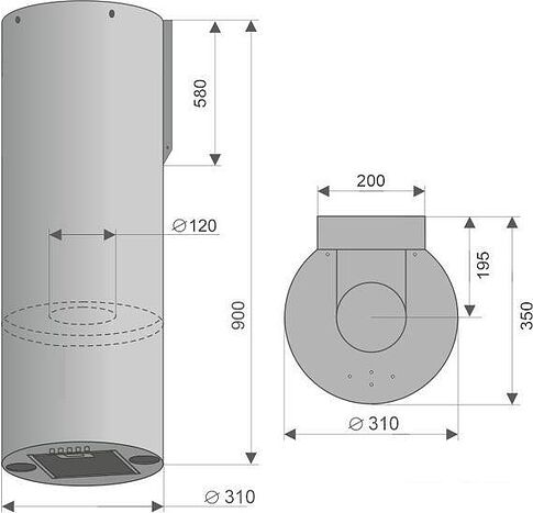 Кухонная вытяжка Konigin Beauty 31 (черный)