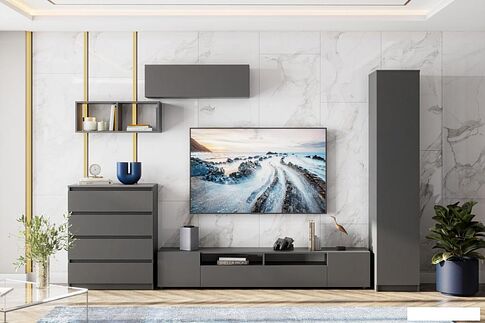 Комод Mio Tesoro Денвер 4 ящика (графит серый)