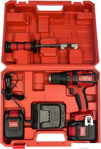 Ударная дрель-шуруповерт ELITECH ДА 18УБЛ2 (с 2-мя АКБ 2 Ач, кейс)