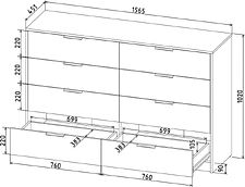 Комод Интерлиния Концепт КТ-К157 (белый платинум/белый платинум)