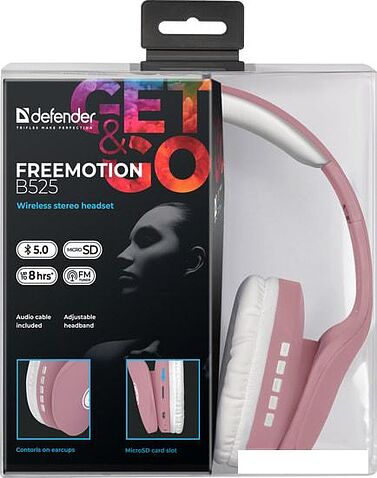 Наушники Defender FreeMotion B525 (розовый/белый)