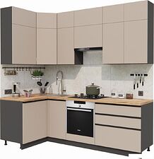 Готовая кухня ВерсоМебель Эко Премиум 1.2x2.4 левая (глиняный серый/ст. дуб вотан)