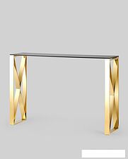Консольный стол Stool Group Кросс 115x30 (стекло smoke/сталь золото) Консольный стол Stool Group Кросс 115x30 (стекло smoke/сталь золото)