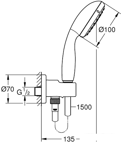 Душевой гарнитур Grohe New Tempesta 100 26406001
