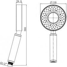 Душевая лейка Rubineta Luna BK 622154B