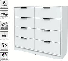 Комод Интерлиния Концепт КТ-К117 (белый платинум/белый платинум)