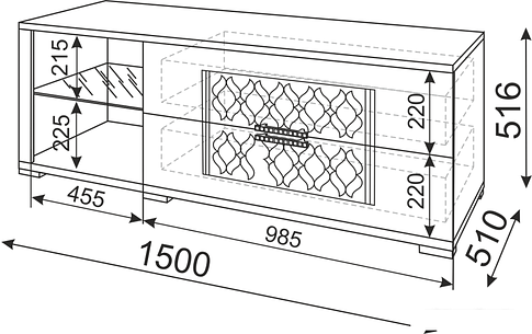 Тумба Rinner Тиффани М03 ТВ (белый текстурный)