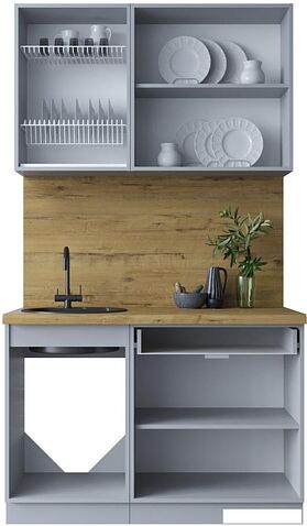 Готовая кухня Интерлиния Мила Шато 1.2Б (пепел/пепел/опал светлый)