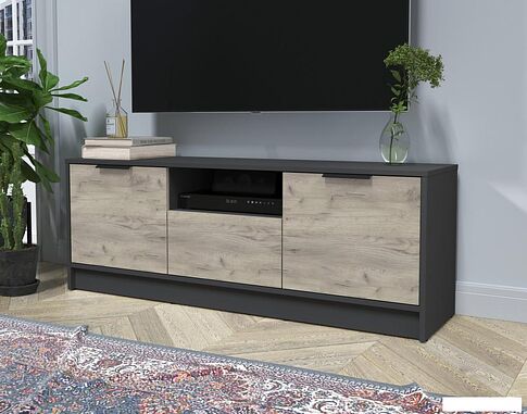 Тумба Интерлиния ТВ Концепт КТ-ТВ3-50 (дуб серый/антрацит)