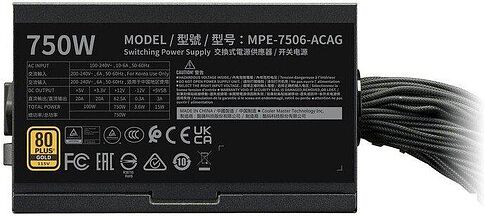 Блок питания Cooler Master MWE Gold 750 V3 ATX 3.1 Non-Modular MPE-7506-ACAG-BEU