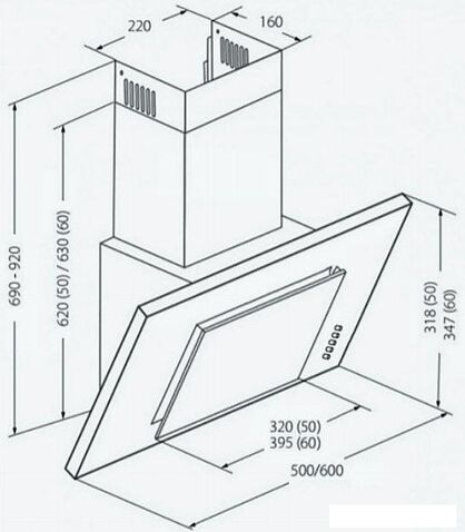 Кухонная вытяжка Akpo Optima Eco 50 WK-4 (черный)