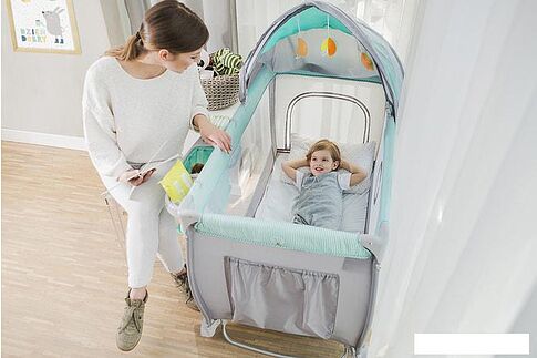 Манеж-кровать Lionelo Sven Plus (бирюзовый)