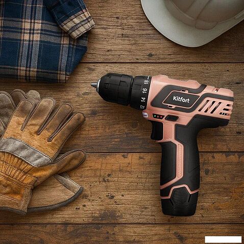 Дрель-шуруповерт Kitfort KT-6493 (с 1-им АКБ)
