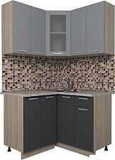 Готовая кухня Интерлиния Мила 12x12 (серебро/антрацит)