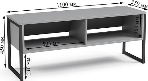 Тумба Mio Tesoro Luna Loft (серый/черный)
