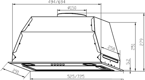 Кухонная вытяжка LEX GS Bloc P 600 (слоновая кость light)