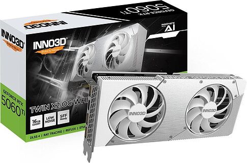 Видеокарта Inno3D GeForce RTX 5060 Ti 16GB Twin X2 OC White N506T2-16D7X-191073W