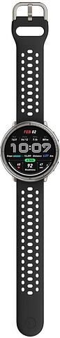 Умные часы Amazfit Active 2 (серебристый, с черным силиконовым ремешком)