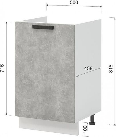 Шкаф напольный Mio Tesoro Пасадена ШНМ 500 (белый/ателье светлое)