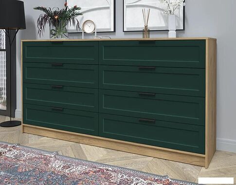 Комод Интерлиния Концепт Тренд КТ-К197 (дуб золотой/изумруд)