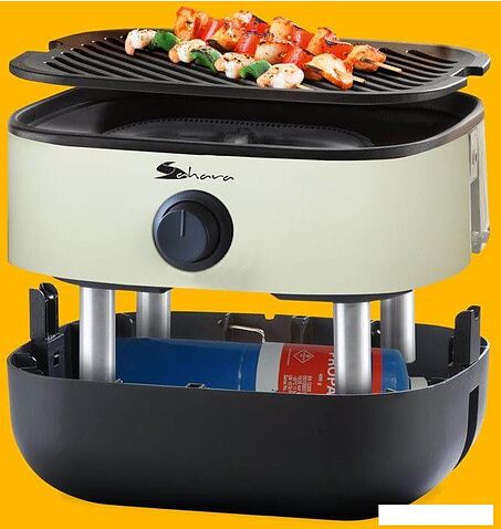 Портативный газовый гриль Sahara Mini BBQ (серебристый)