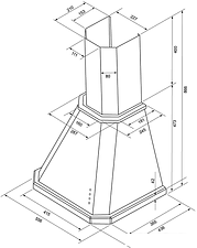 Кухонная вытяжка Krona Neya 600 structural ivory PB