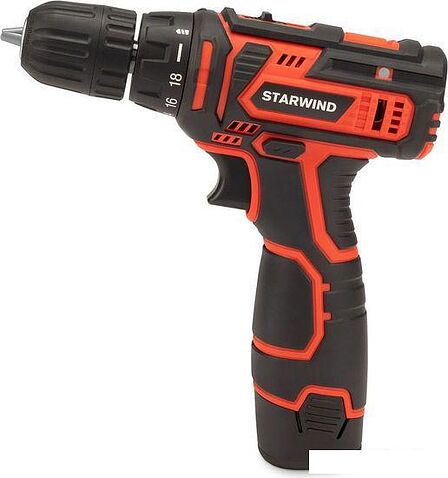 Дрель-шуруповерт StarWind DS-10-12H-2 KWCD1909 (с 2-мя АКБ, кейс)