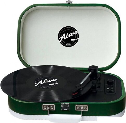 Виниловый проигрыватель Alive Audio Vintage (темно-зеленый)