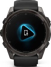 Умные часы Garmin Fenix 8 Sapphire 51мм (угольно-серый DLC, пепельно-черный силиконовый ремешок)