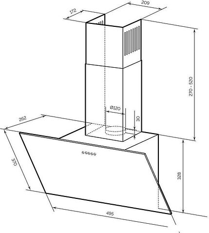 Кухонная вытяжка LEX Moza 500 (белый)