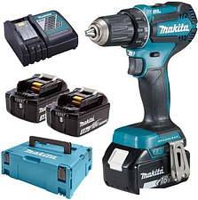 Дрель-шуруповерт Makita DDF485RF3J (с 3-мя АКБ, кейс)