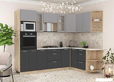 Готовая кухня Интерлиния Мила 1.68x2.6 правая (серебристый/антрацит/малага)