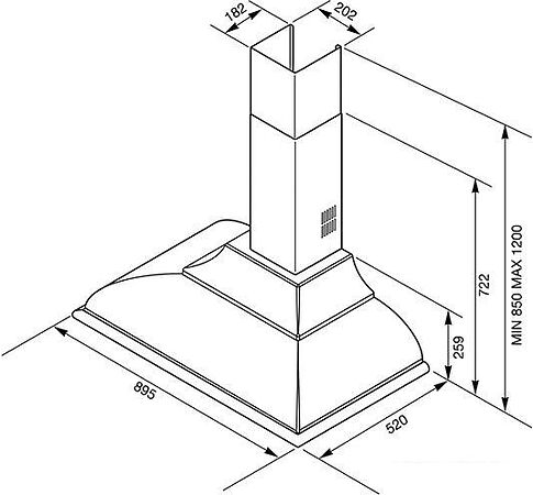 Кухонная вытяжка Smeg KC19AOE