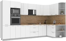 Готовая кухня Интерлиния Мила Лайт 1.68x3.4 правая (белый платинум/белый платинум/дуб бунратти) Готовая кухня Интерлиния Мила Лайт 1.68x3.4 правая (белый платинум/белый платинум/дуб бунратти)