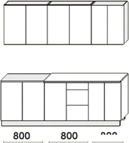 Готовая кухня Артём-Мебель Эльза СН-114 без стекла ДСП 2.2м (дуб крафт белый/дуб крафт табачный)