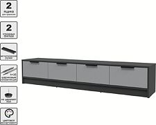 Тумба Интерлиния ТВ Концепт КТ-ТВ4-35 (серебро/антрацит)
