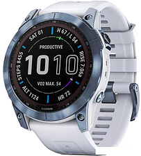 Умные часы Garmin Fenix 7X Sapphire Solar 51 мм (голубой минерал/белый камень)