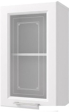 Шкаф навесной Горизонт Классик 40 Витрина навесной (белый эмалит)